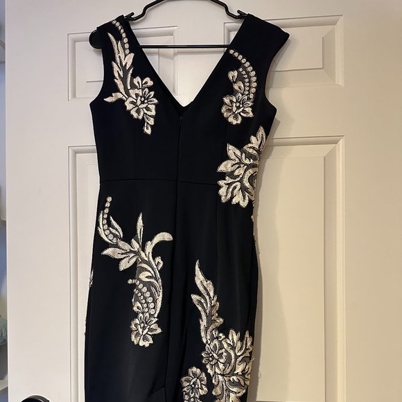 Phase Eight Size 6 Fitted Black Floral Dress - Picture 7 of 9